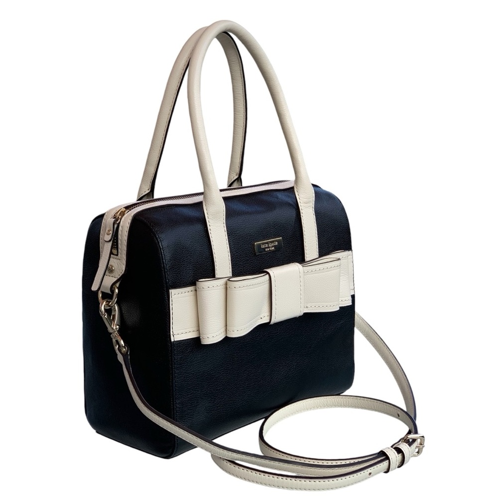 Kate Spade Kaiya Alice Black and White Leather Satchel Bag - Picture 2 of 13